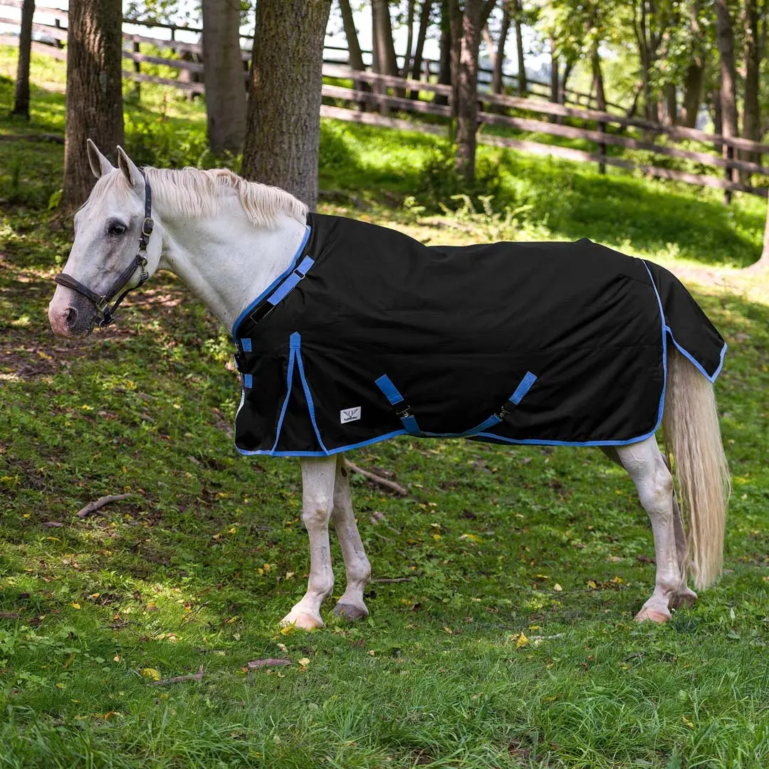 Tuffrider Comfy-Fit Medium Weight Standard Neck Ripstop Turnout Blanket W/ Adjustable Neck Opening- 1200D, 200 Gsm 1