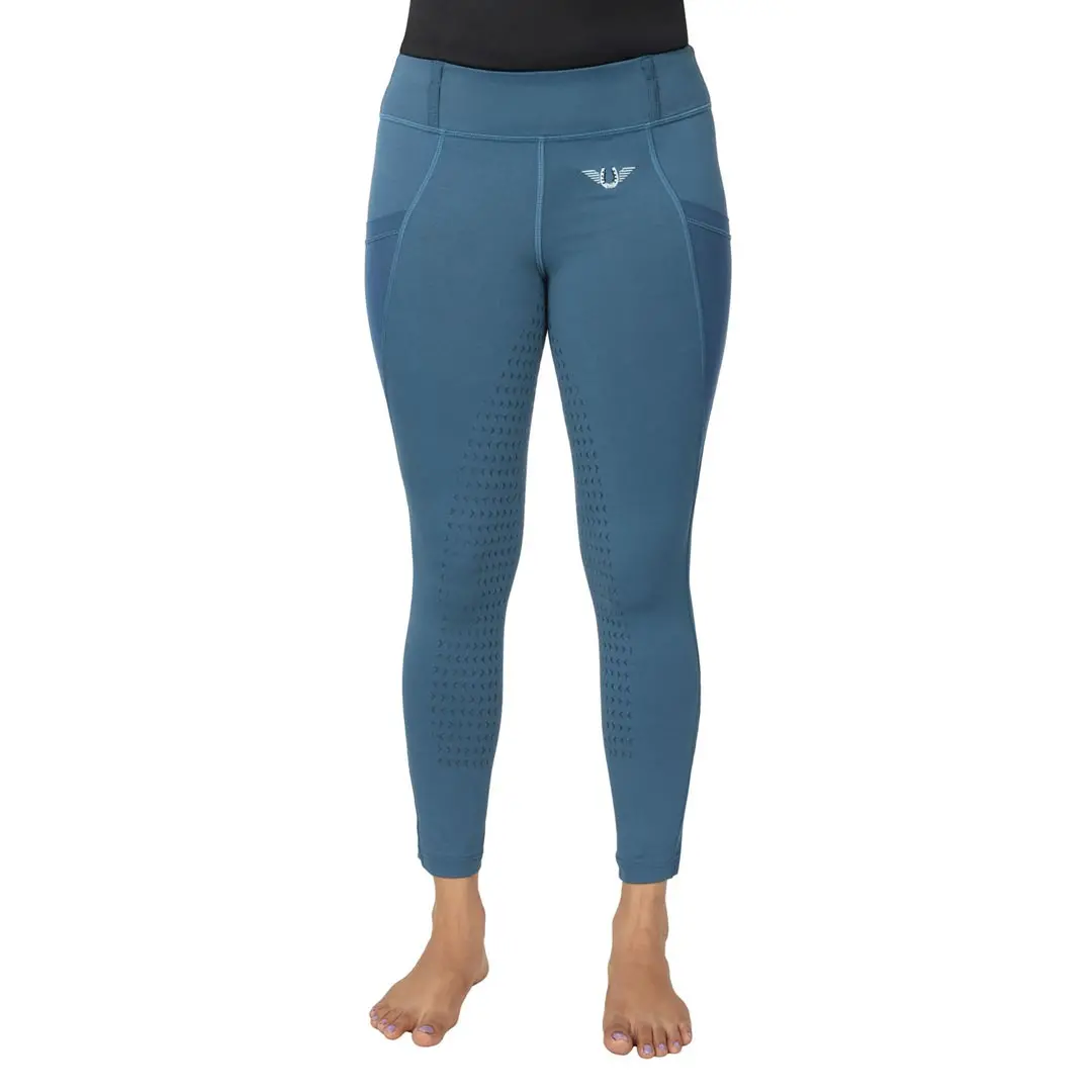 Tuffrider Children's Minerva Equicool Full Seat Tights With Phone Pocket And Loops 1