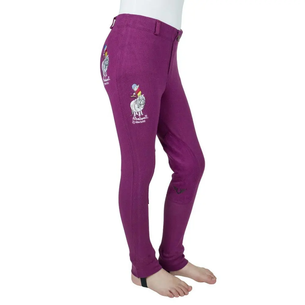 Tuffrider Children's Thelwell Sweep Embroidered Pull-On Knee Patch Jods 1
