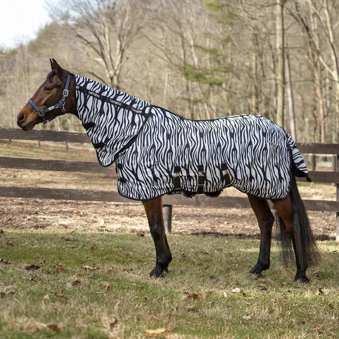 Tuffrider Comfy Plus Combo Neck Zebra Print Fly Sheet 1