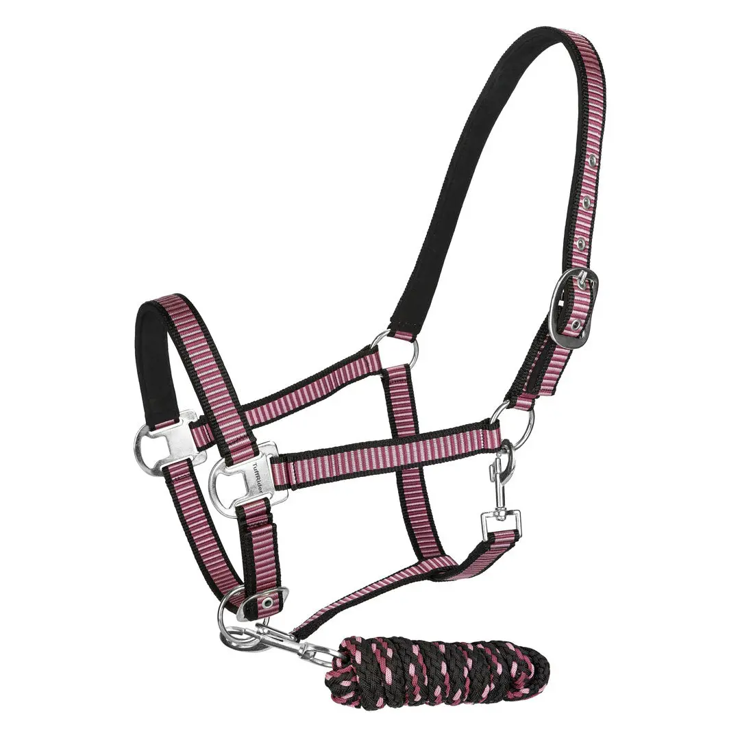 Tuffrider Adjustable Nylon Breakaway Halter W/ Padded Crown And Lead Rope 1