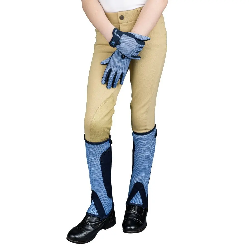 Tuffrider Children's Double Up Air Mesh Half Chap And Glove Set 8