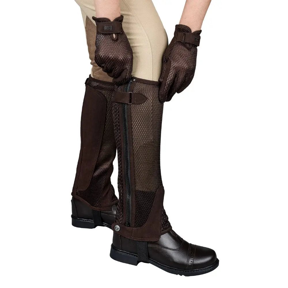 Tuffrider Ladies Double Up Air Mesh Half Chap And Glove Set 2