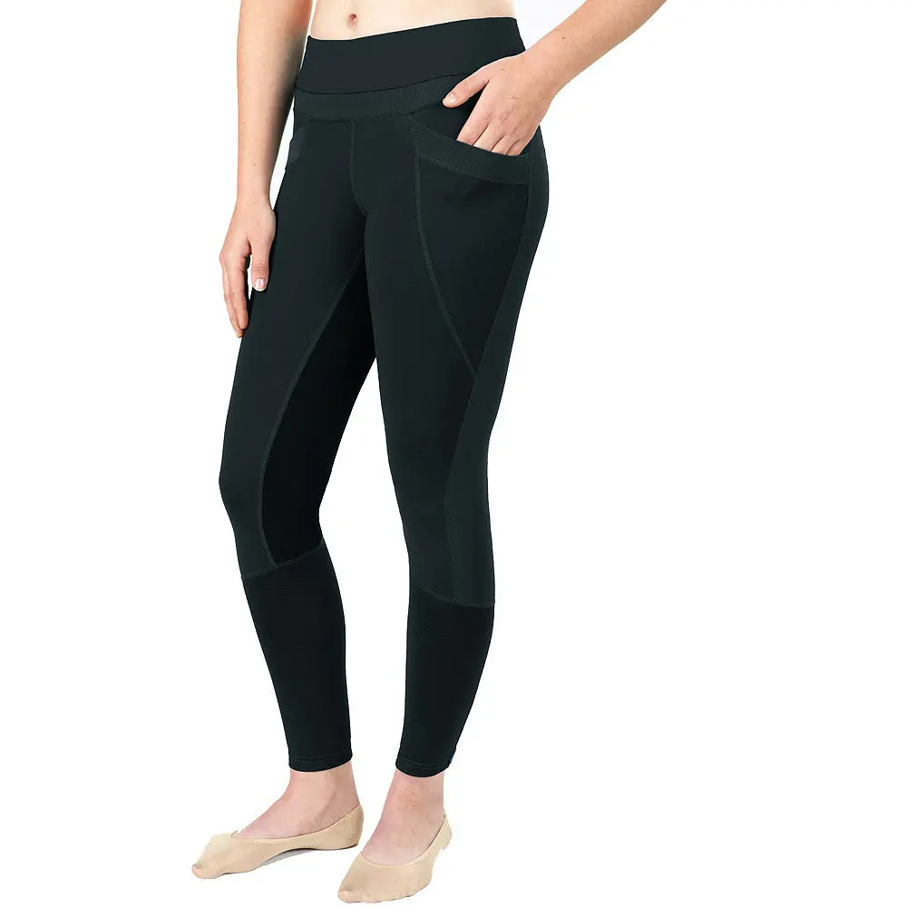 Medium Irideon Synergy Horse Riding Full Seat Stretch Breathable Tights Black 1