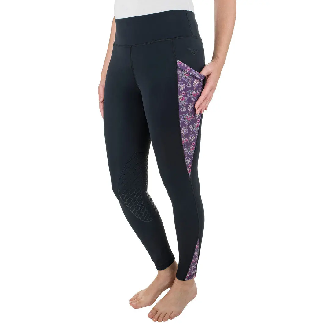 Tuffrider Ladies Minerva 3 Season Printed Knee Patch Tights 2