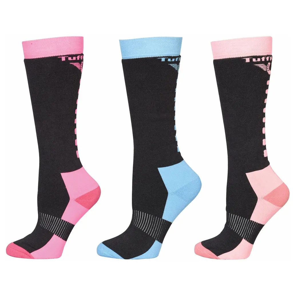Tuffrider Ladies Neon Winter Thermal Knee Hi Socks - 3 Pack 1