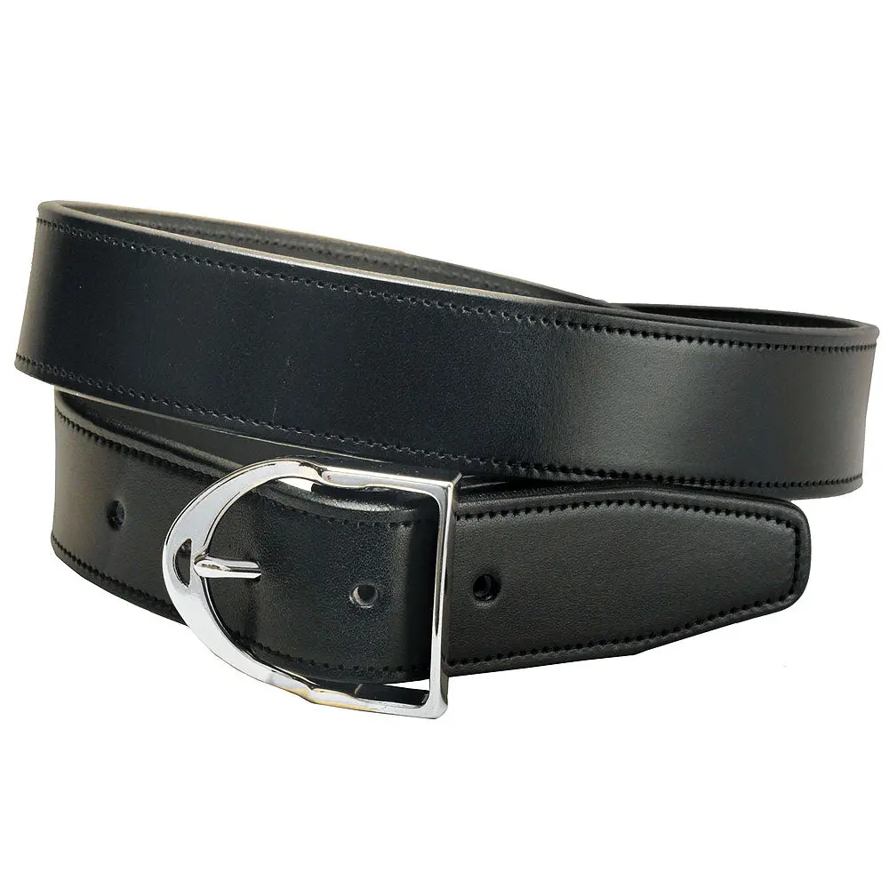 32" Tory Leather 1-1/2 Inch Mens Black Belt W/ Nickel Stirrup Buckle 1