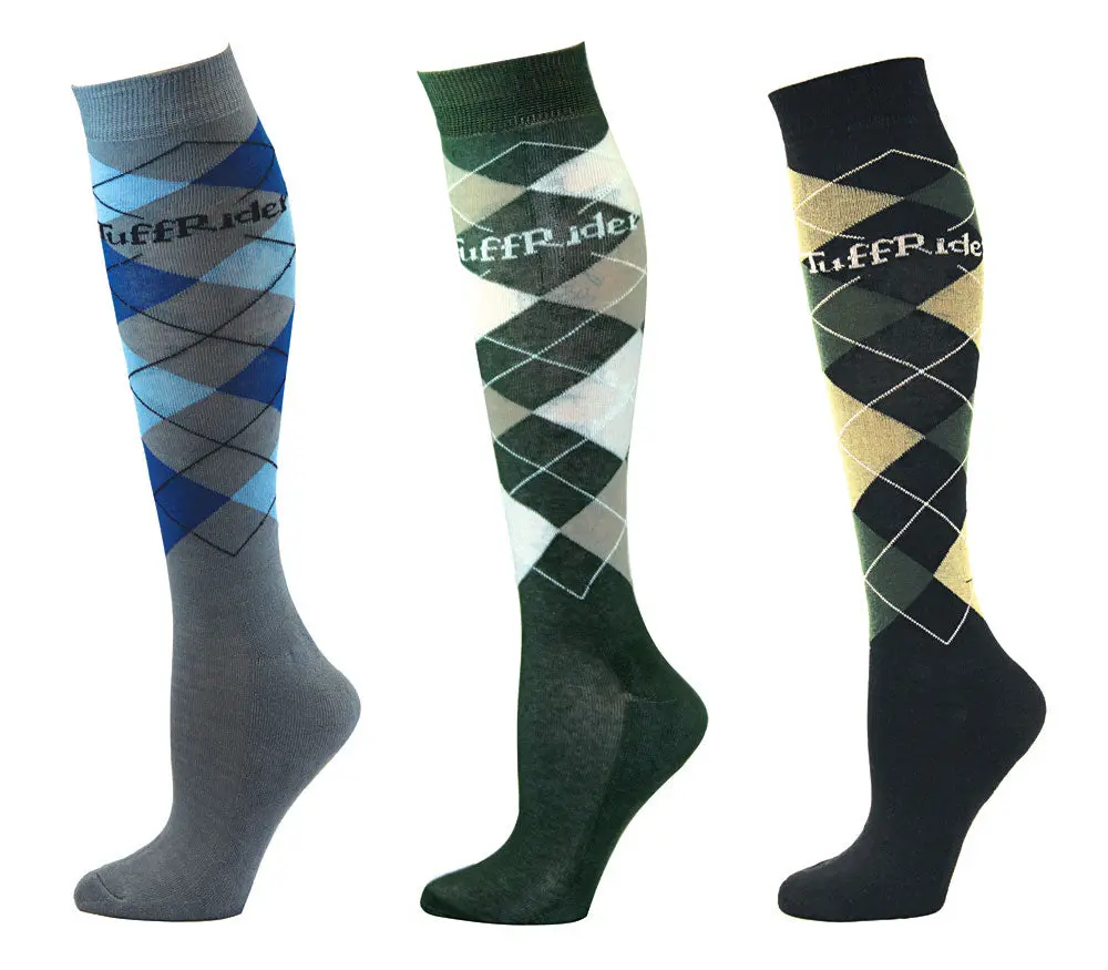 Tuffrider Ladies Argyle Knee Hi Socks - 3 Pack 1