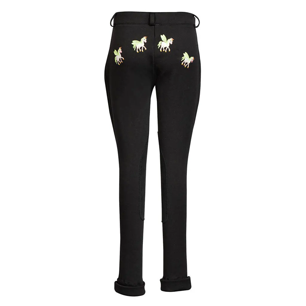 Tuffrider Children's Unicorn Unifleece Pull-On Knee Patch Winter Jodhpurs 1