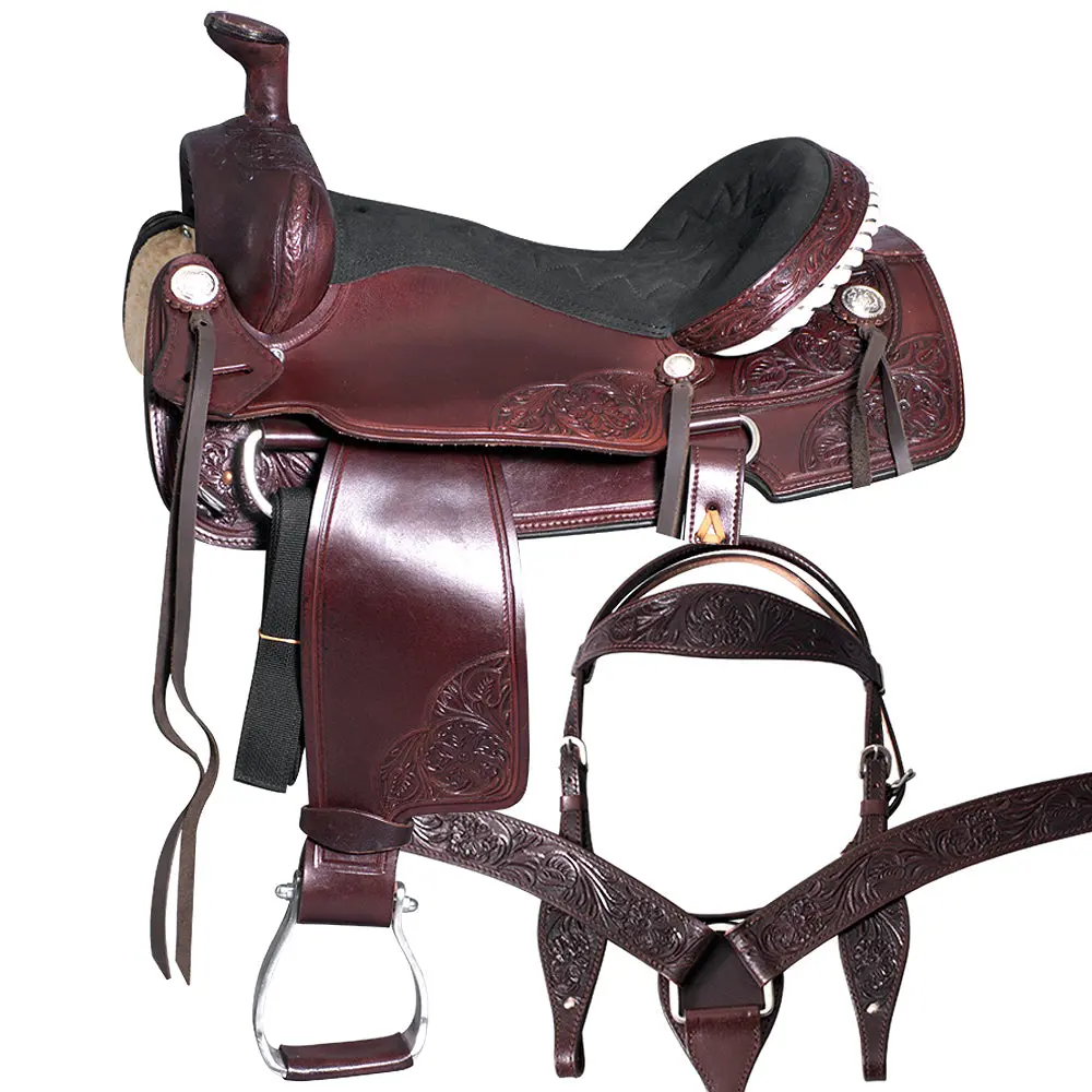 16" Western Horse Ranch Roping Saddle American Leather Hilason Tack 1