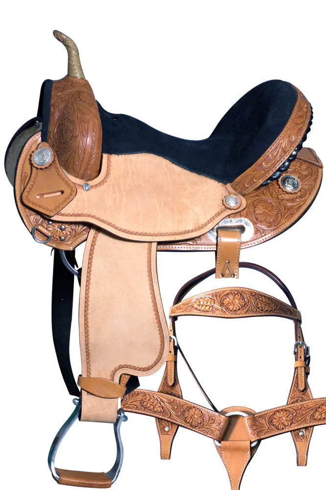 15 In Western Horse Barrel Racing Saddle Trail American Leather 2