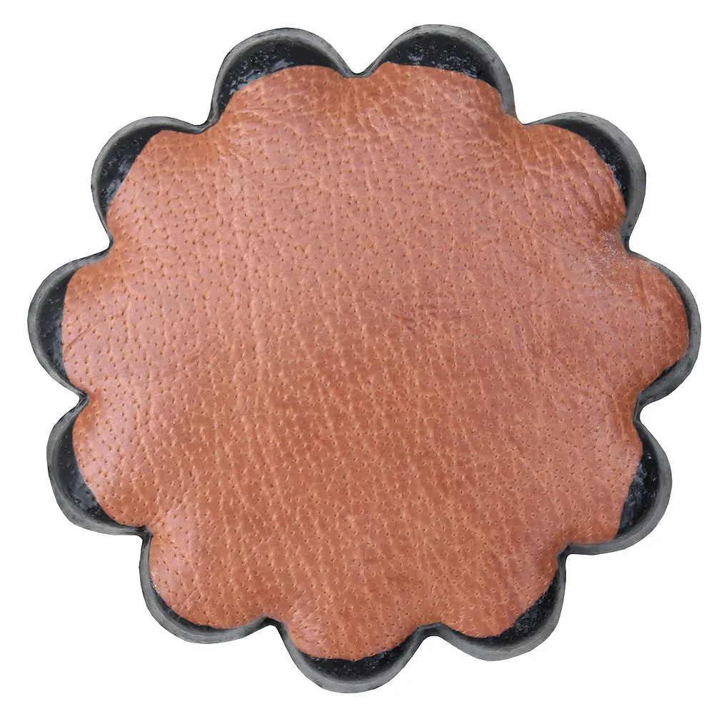 Hilason Plain Scalloped Leather Rosette Concho Saddle Tack 1-1/2" 1