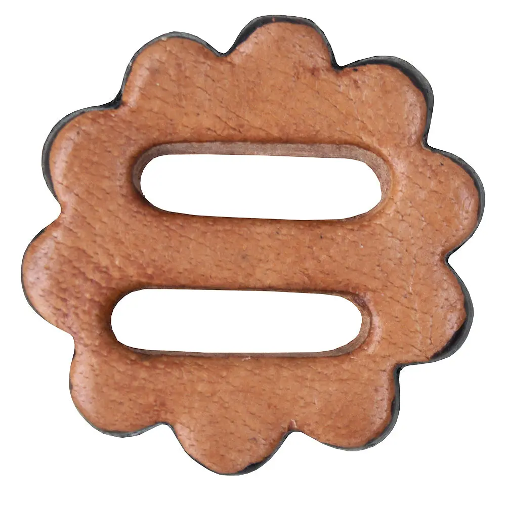 1-1/4" Slots Leather Concho Tan 1
