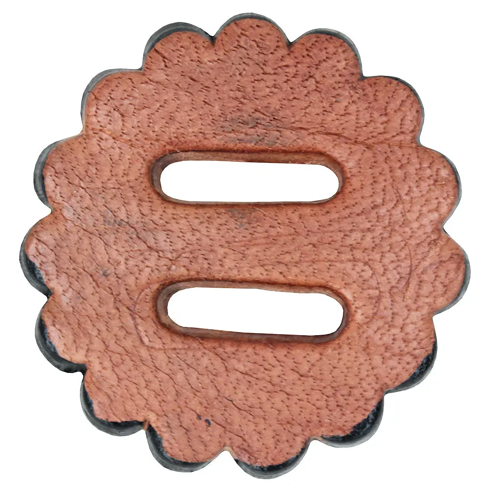 Hilason Slotted Scalloped Leather Rosette Concho Saddle Tack Tan 1-3/4" 1