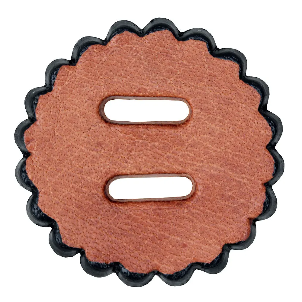 Hilason Slotted Scalloped Leather Rosette Concho Saddle Tack Tan 2" 2