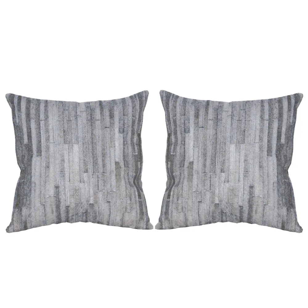Hilason Cowhide Leather Hair-On Patchwork Cushion Pillow Cover 1