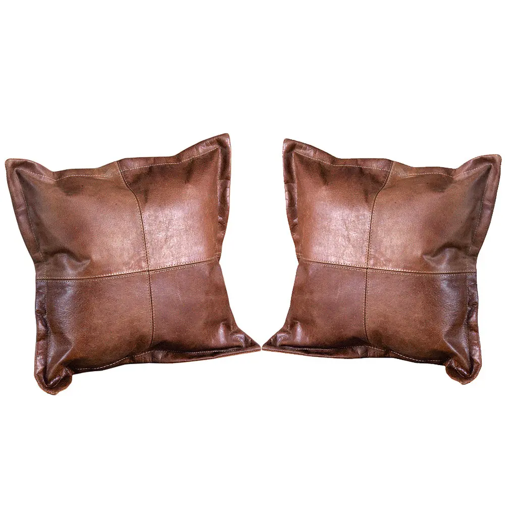 Hilason New Genuine Antique Vintage  Leather Pillow Cushion Cover 1