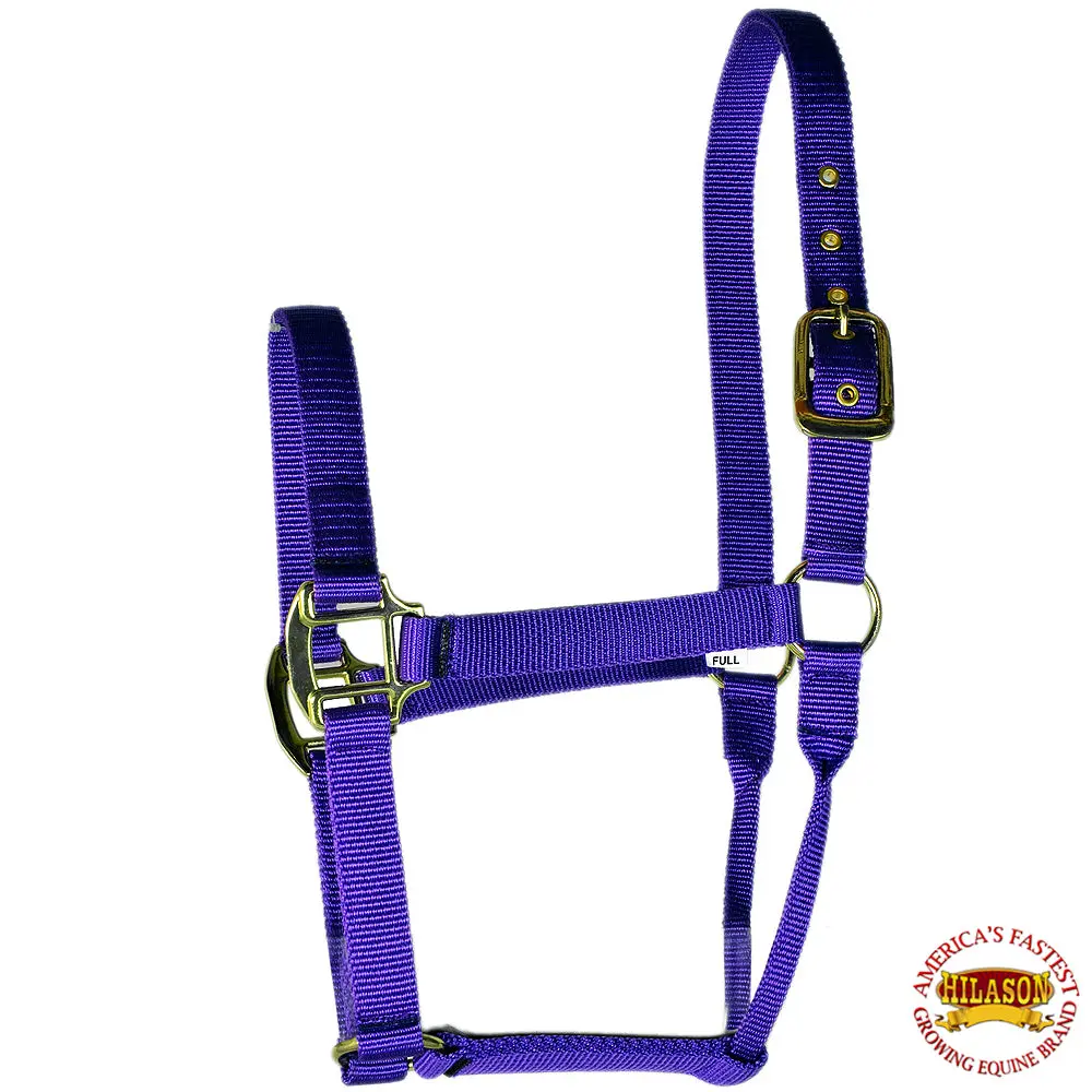 Hilason Premium Nylon Horse Halter Purple Rolled Throat Strap 1