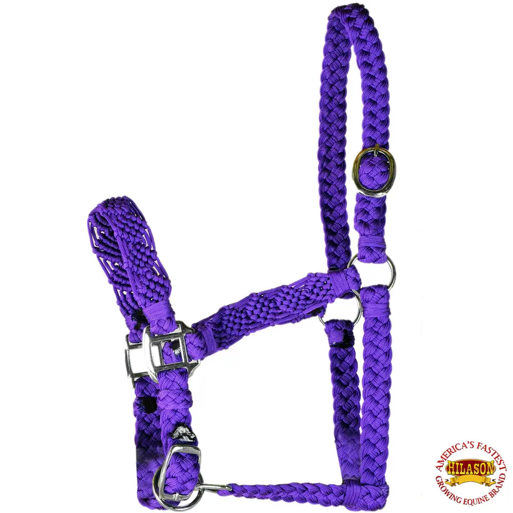 Hilason Premium Flat Braided Paracord Horse Halter Purple 1