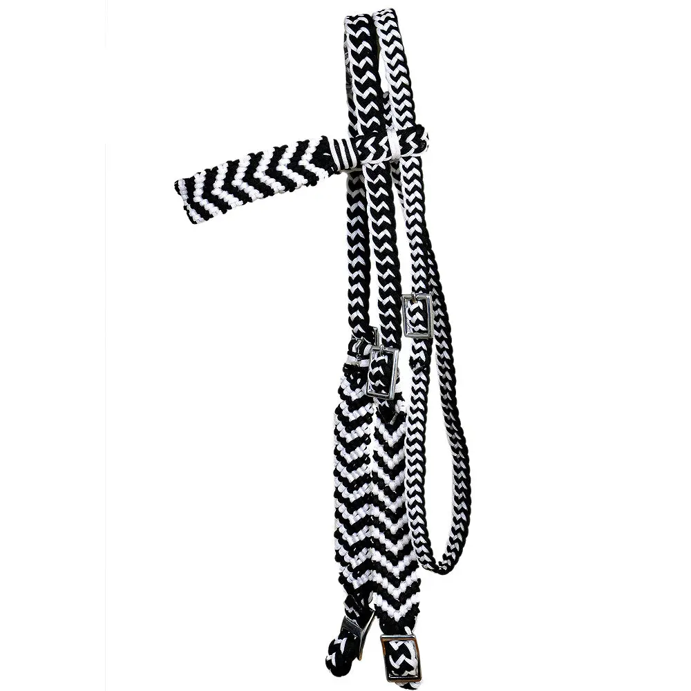 Horse Bridle Headstall Flat Braided Paracord Hilason 5