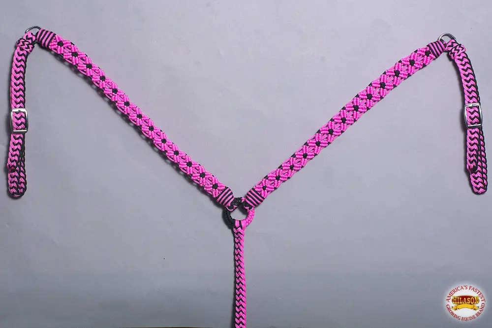 Hilason Horse Woven Breast Collar Flat Braided Paracord 1