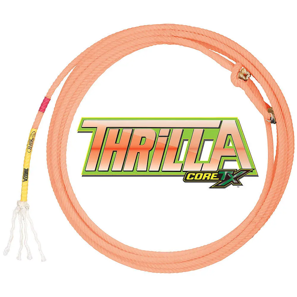 36" Thrilla 4 Strand Core Tx Heel Med Soft Durable Smooth Rope Neon Orange 1