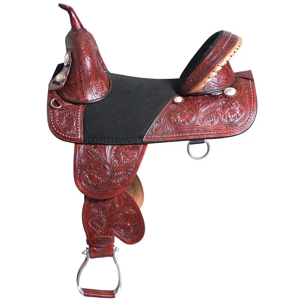 Hilason Western Horse Treeless Trail Barrel Saddle American Leather | For Horses 1