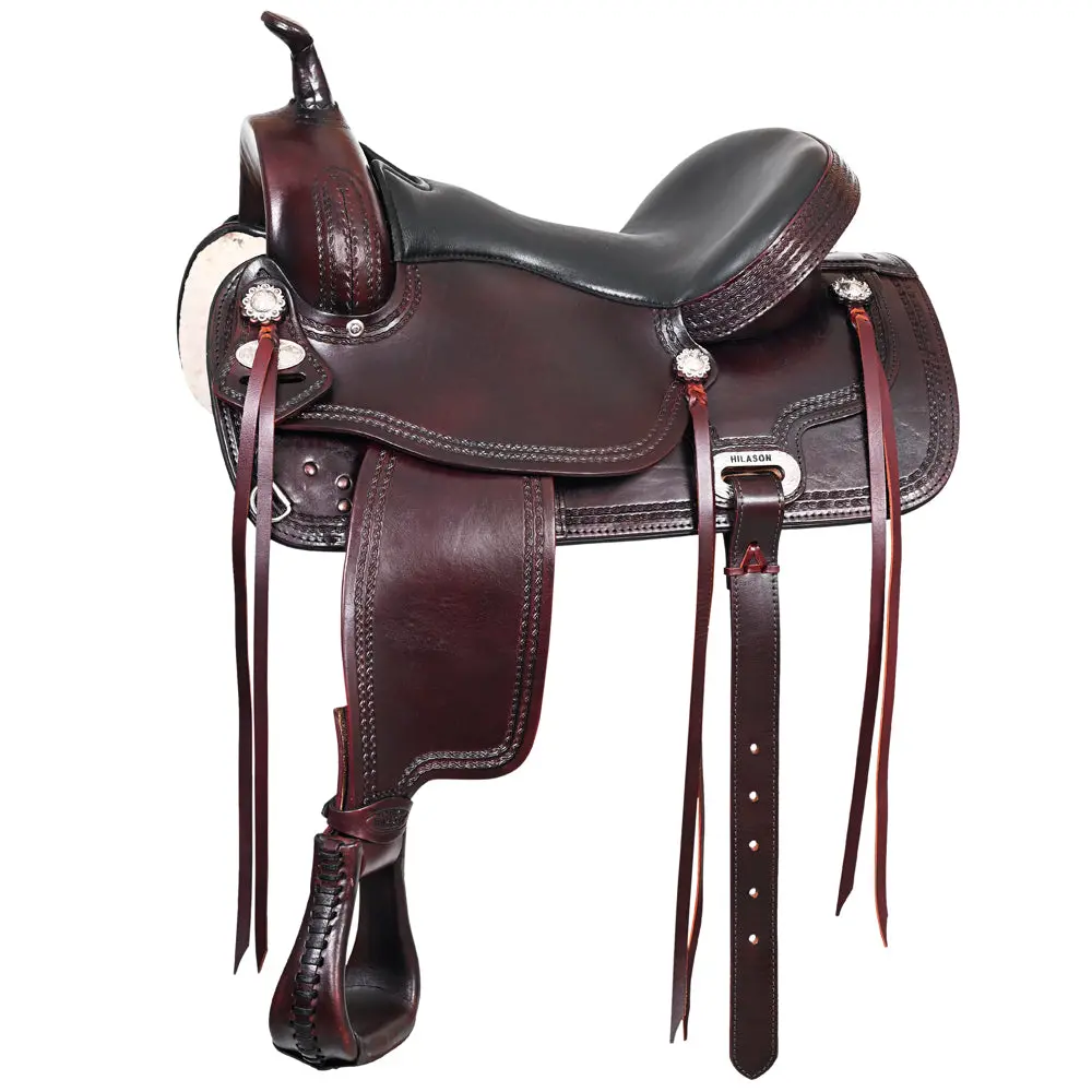 Hilason Western Horse Saddle American Leather Treeless Trail Pleasure | Barrel For Horses 1