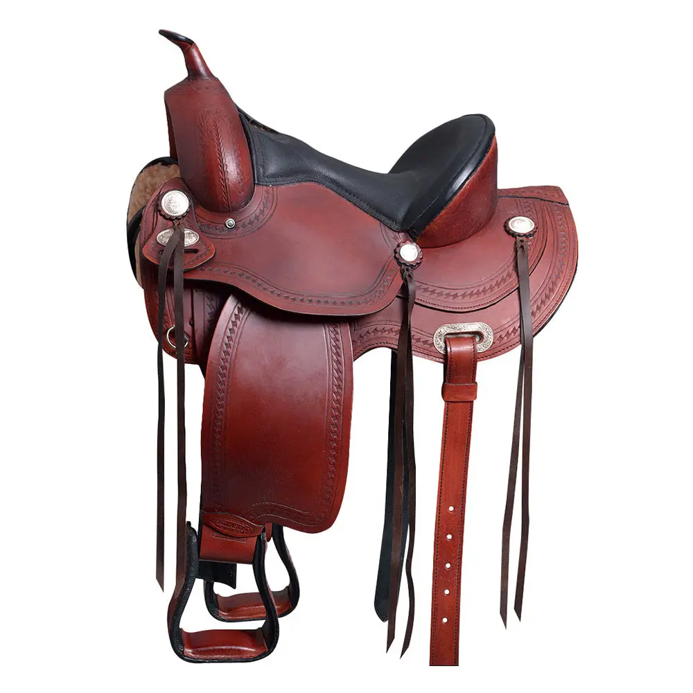 Hilason Western Horse Saddle Leather Treeless Trail Pleasure | Barrel For Horses 1