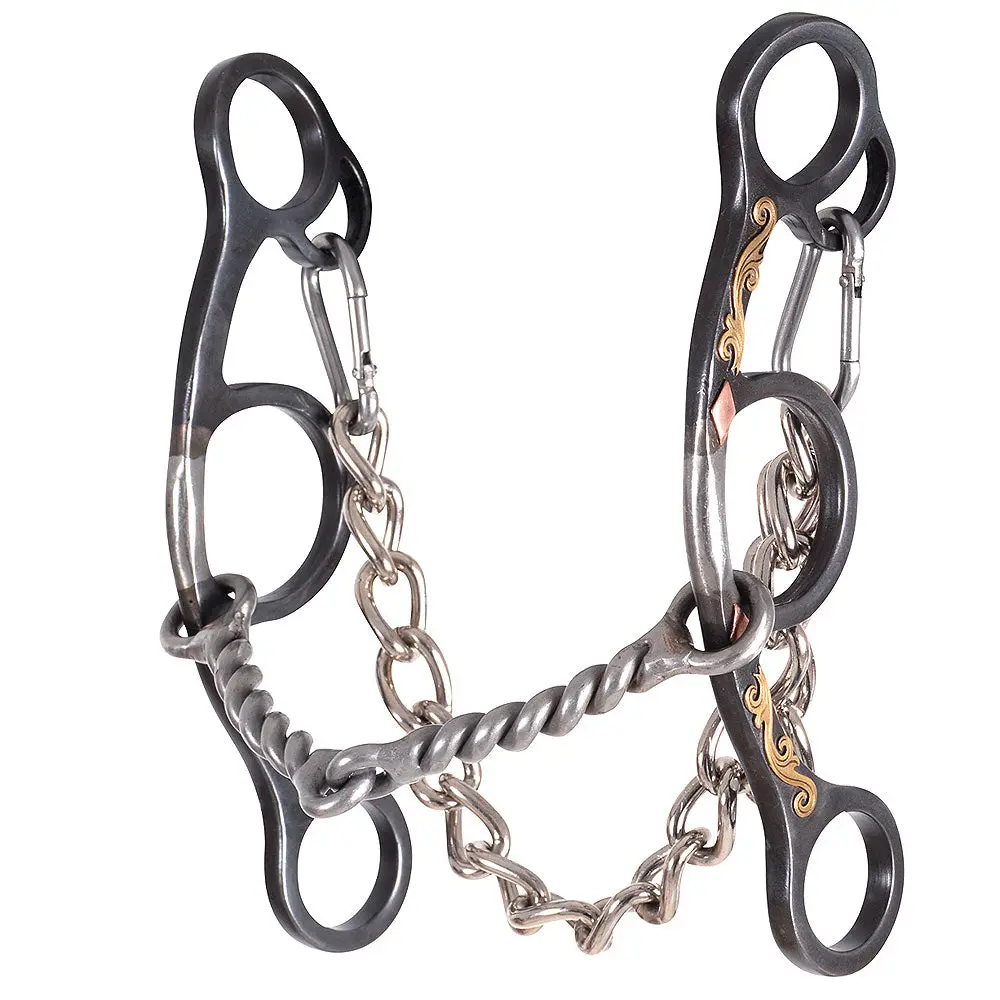 Classic Equine Horse Barrel Bit Shank Twisted Wire Snaffle 1