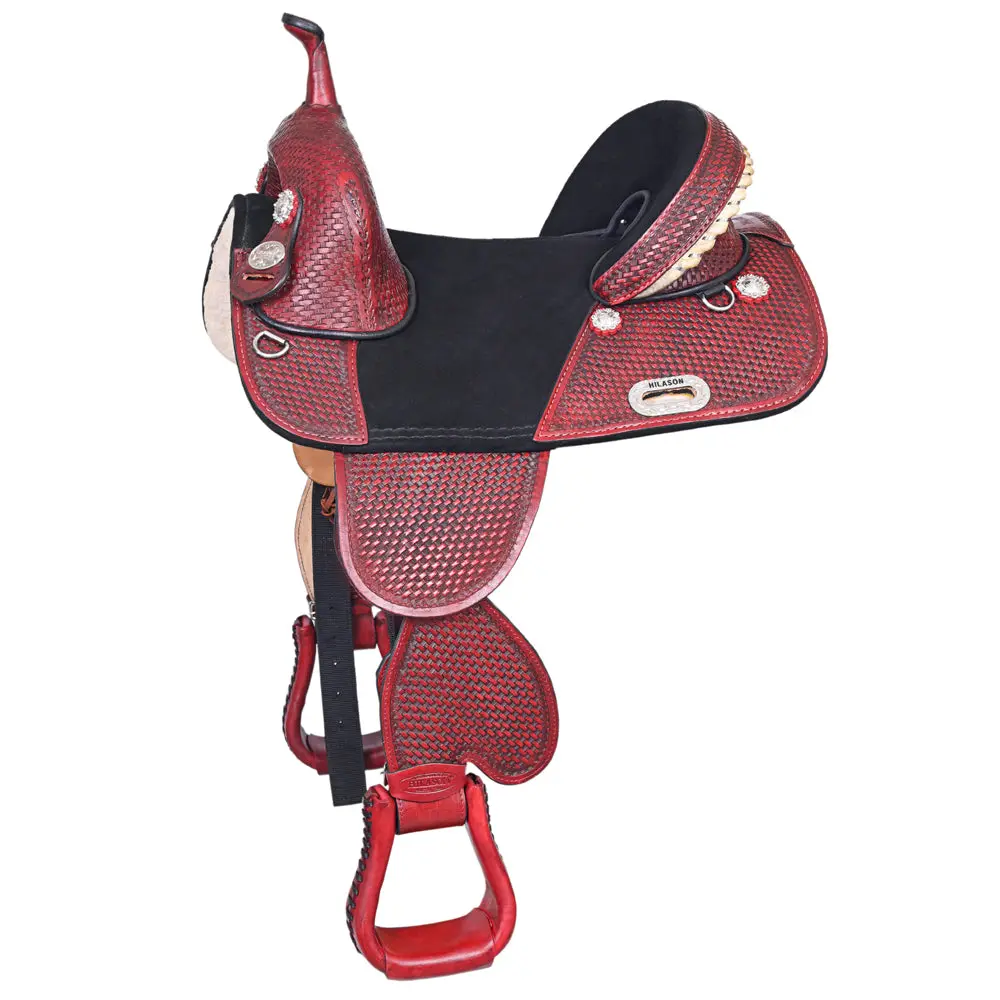 Hilason Western Horse Saddle Treeless Trail Barrel American Leather 1