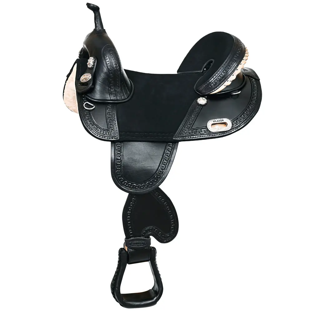 Hilason Western Horse Saddle Treeless Trail Racing Genuine American Leather | For Horses 1