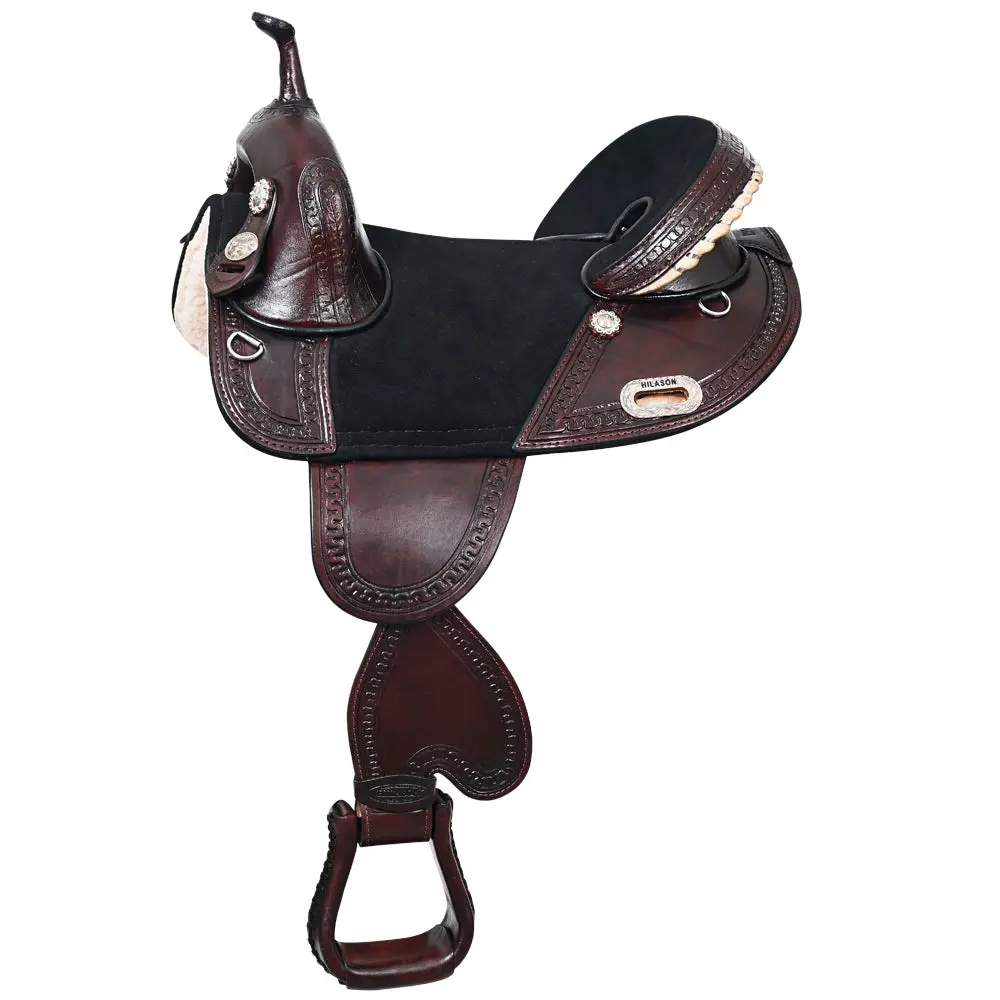 Hilason Western Horse Saddle Treeless Trail Genuine American Leather | For Horses 1