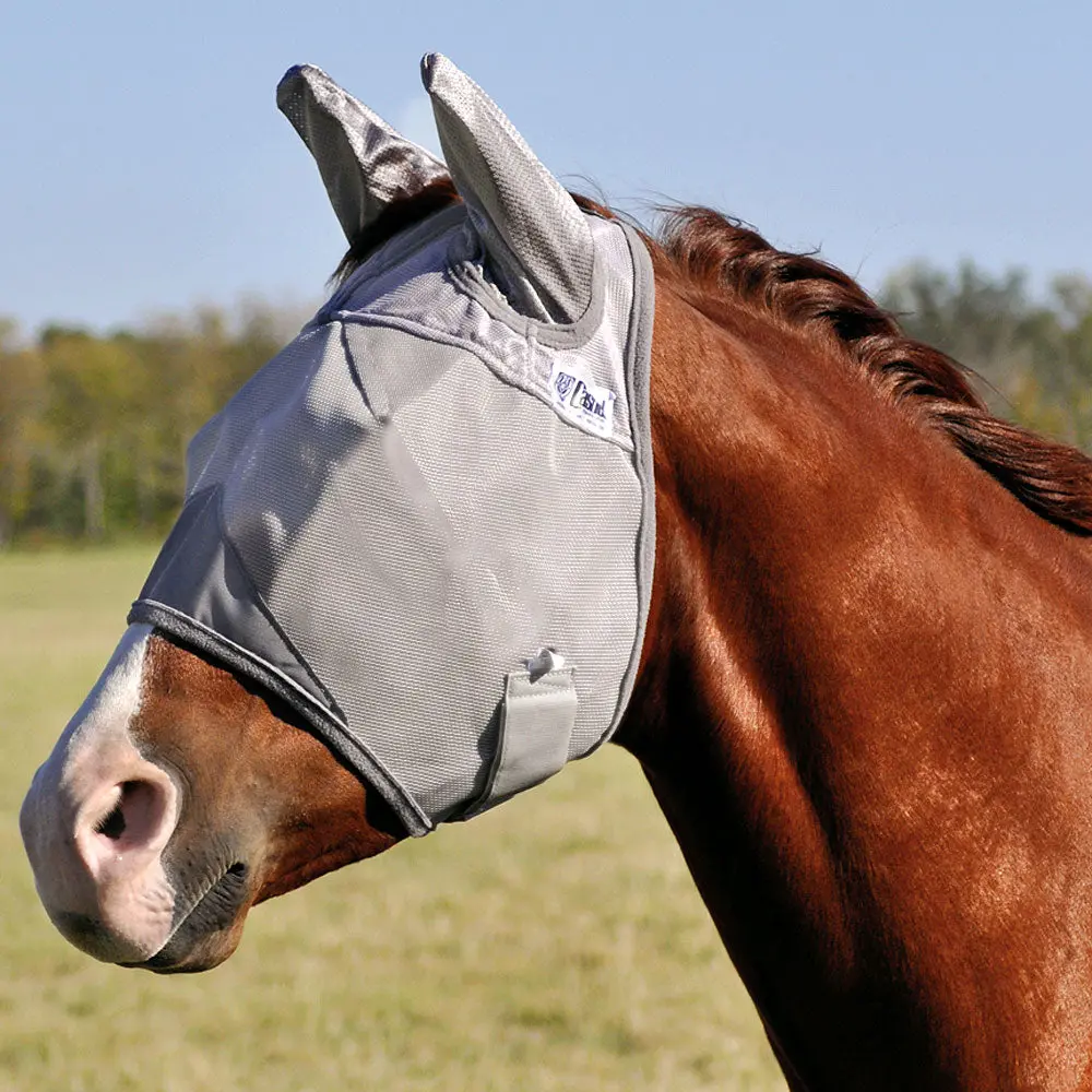 Weanling Sm Pony Cashel Comfort Crusader Standard Fly Mask W/ Ears Nose Grey 1