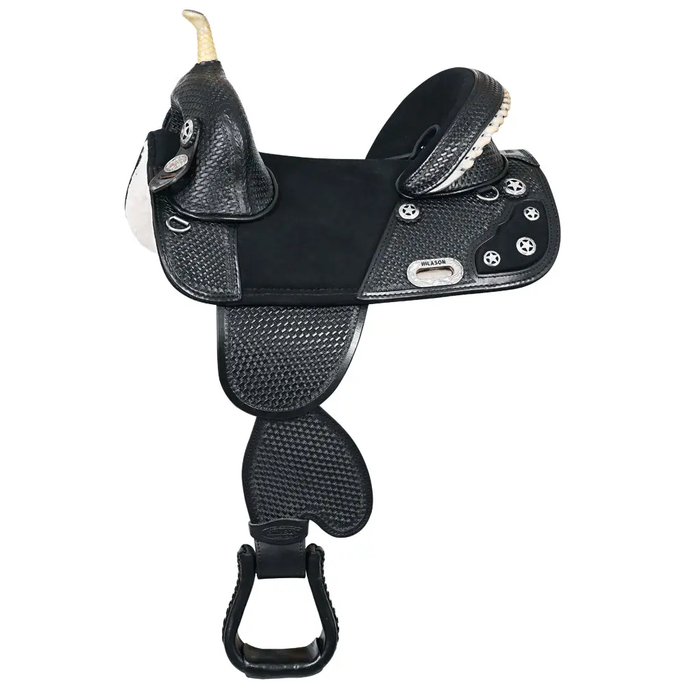 Western Horse Saddle Hilason Treeless Trail Barrel American Leather 1