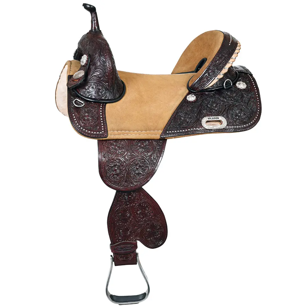 Hilason Western Horse Saddle Treeless Trail Barrel American Leather | For Horses 1
