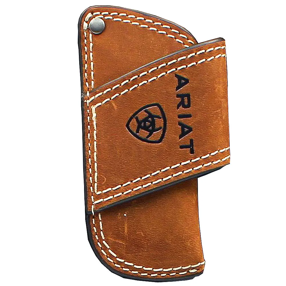 Ariat Knife Sheath Case Leather Embossed Logo Medium Brown 1