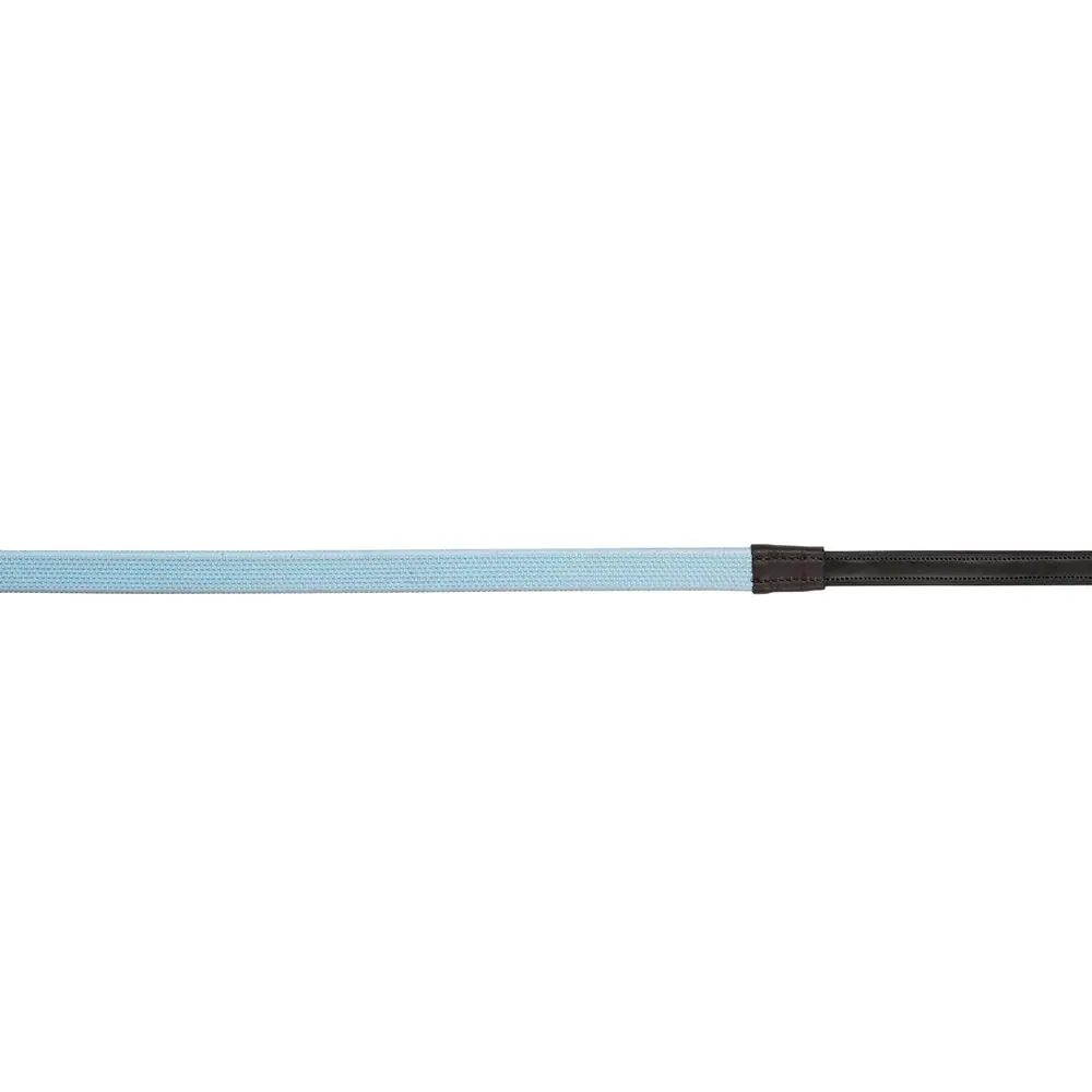 5/8 X 54" Camelot Colorful Horse Rubber Covered Reins Ice Blue 1