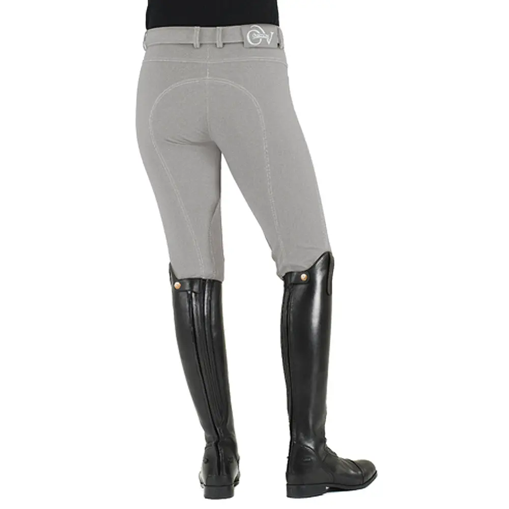 Ovation Ladies' Softflex Knee Patch Breeches Mid-Rise Upf 30 Syn-Tech Suede 1