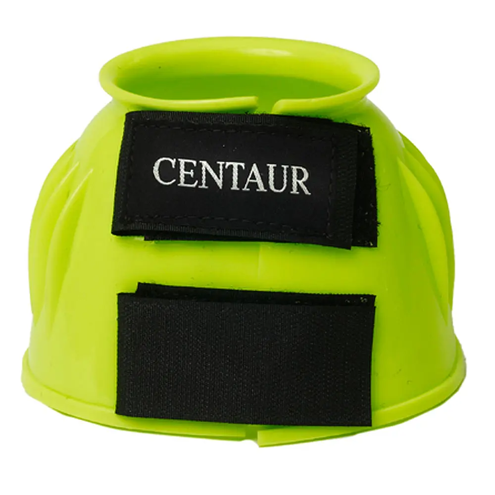 X-Large Centaur Pvc Ribbed Double Hook And Loop Bell Boots Lime Green 1