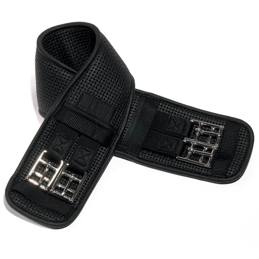 Ovation Airform Chafeless Dressage Girth Steel Roller Buckles Black 1