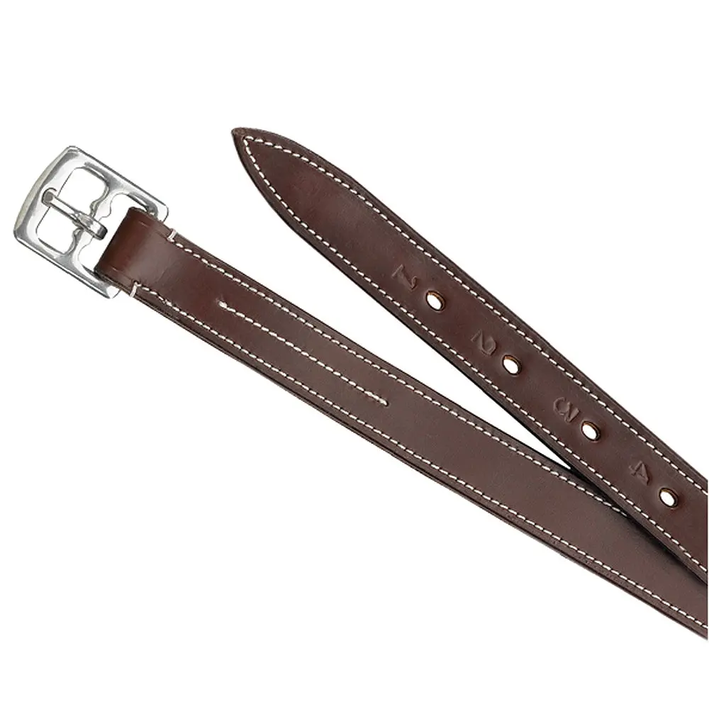 7/8 X 48" Camelot Child Lined Leather Horse Stirrupss Brown 1
