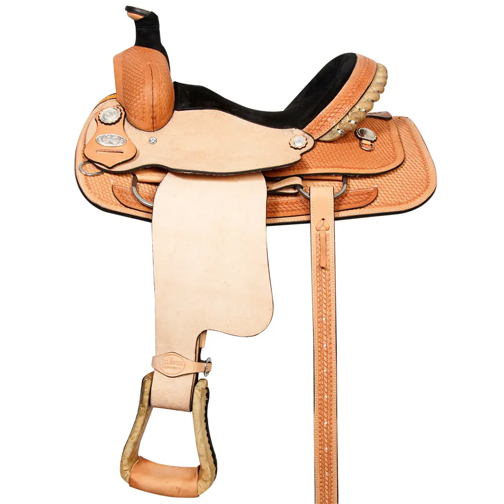 Hilason Western Horse Saddle American Leather Ranch Roping Cowboy | Hand Tooled Wade & For Horses 1