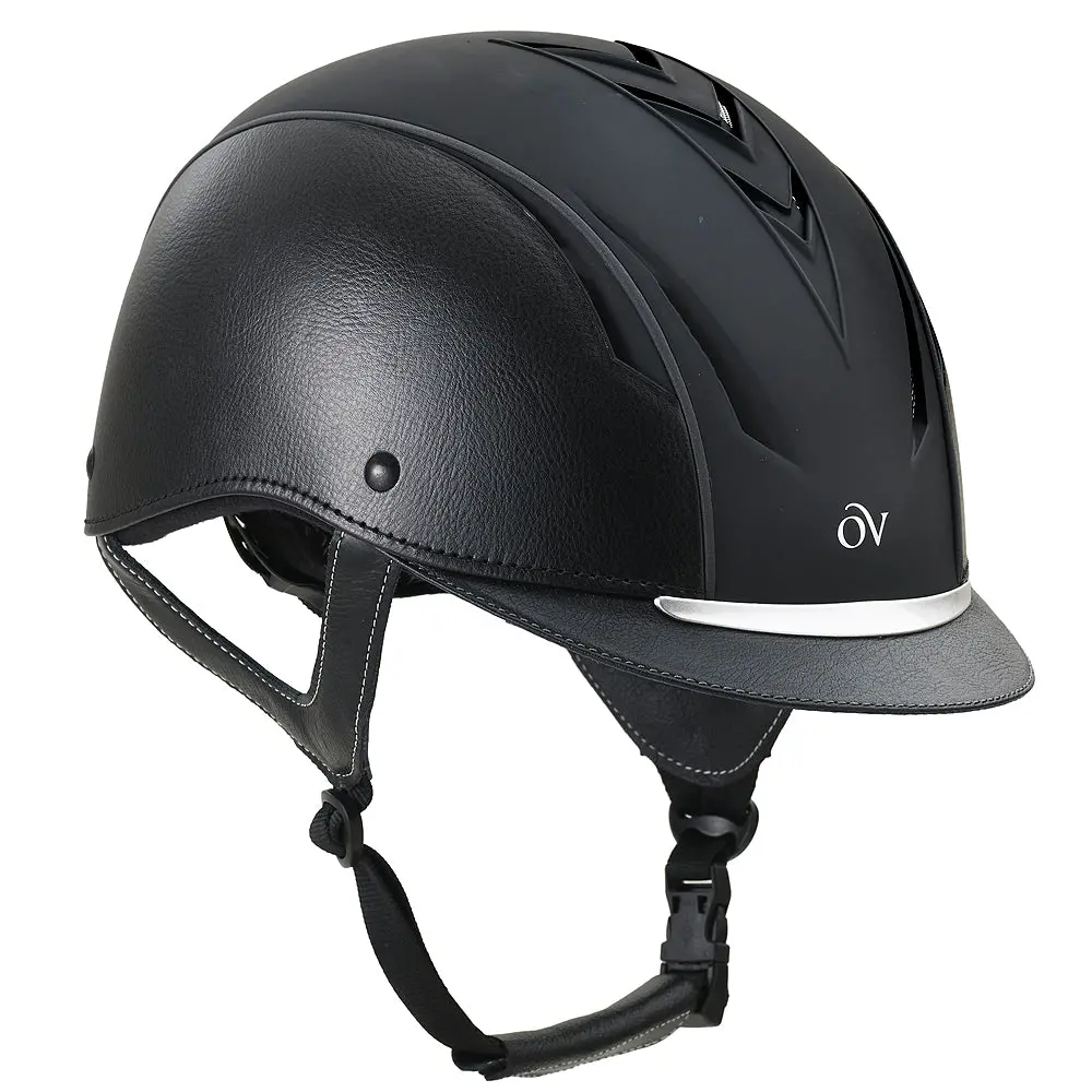 Small Medium Ovation Z-8 Elite Ii Adjustable Horse Riding Helmet Black Leather 1