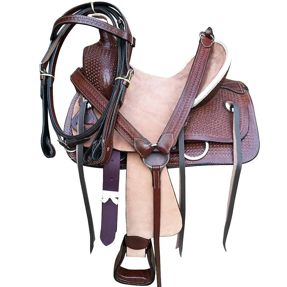 12 In Western Horse Saddle Ranch Trail Pleasure Leather Youth Child Hilason 1