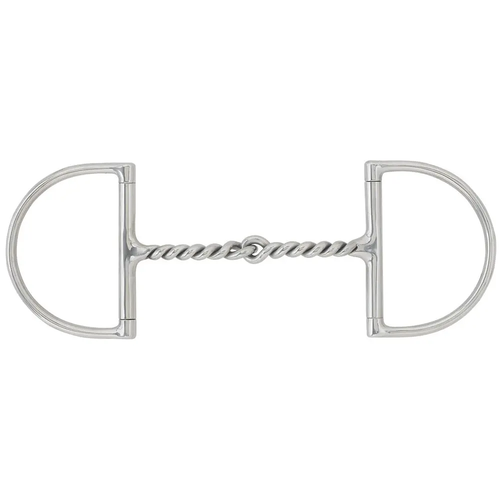 5.5" Centaur Stainless Steel Hunter Dee Ring Curved Twisted Wire Horse Bit 1