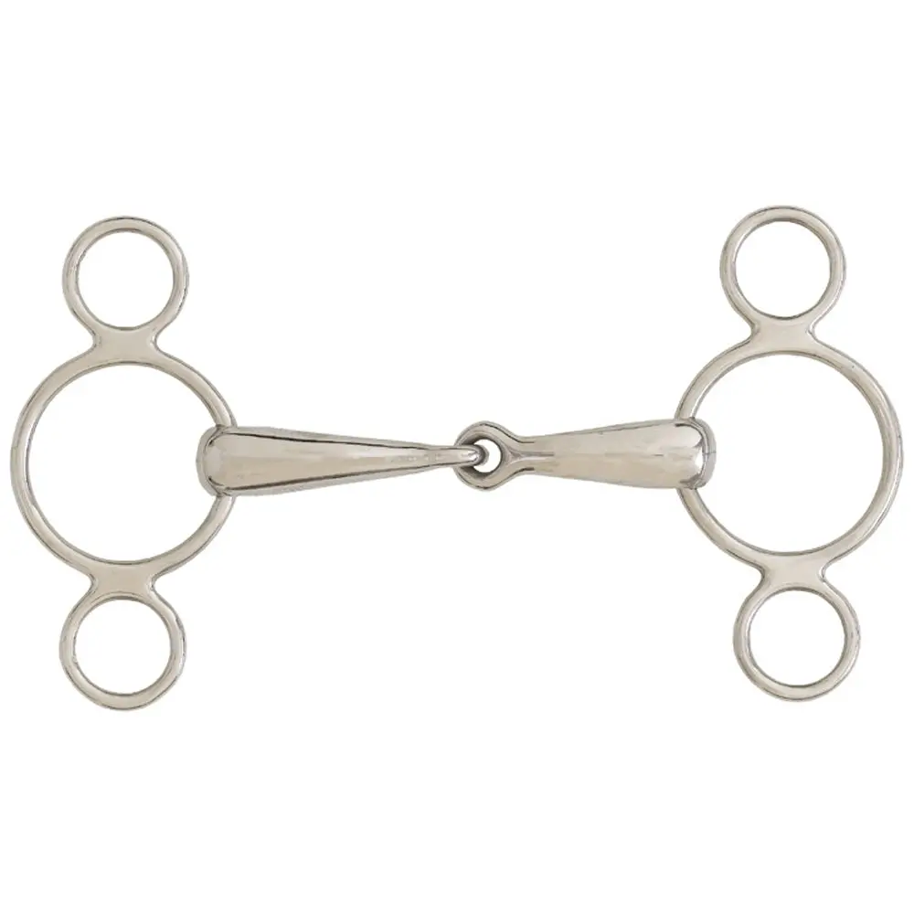 5.5" Centaur Stainless Steel 2-Ring Elevator Gag Horse Bit Lost Wax Cast 1