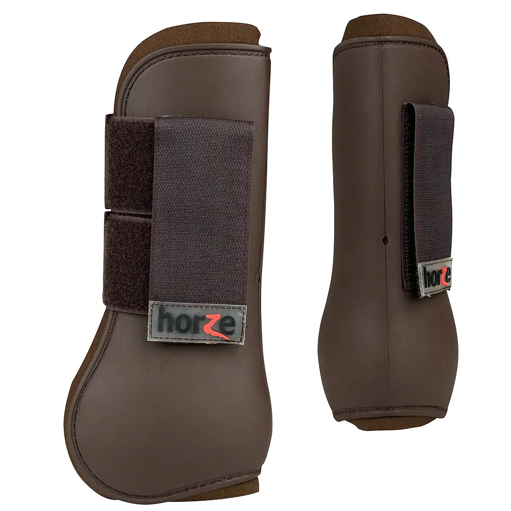 Extra Full Horze Outer Shell Protect Neoprene Lining Tendon Boot Chocolate Brown 1