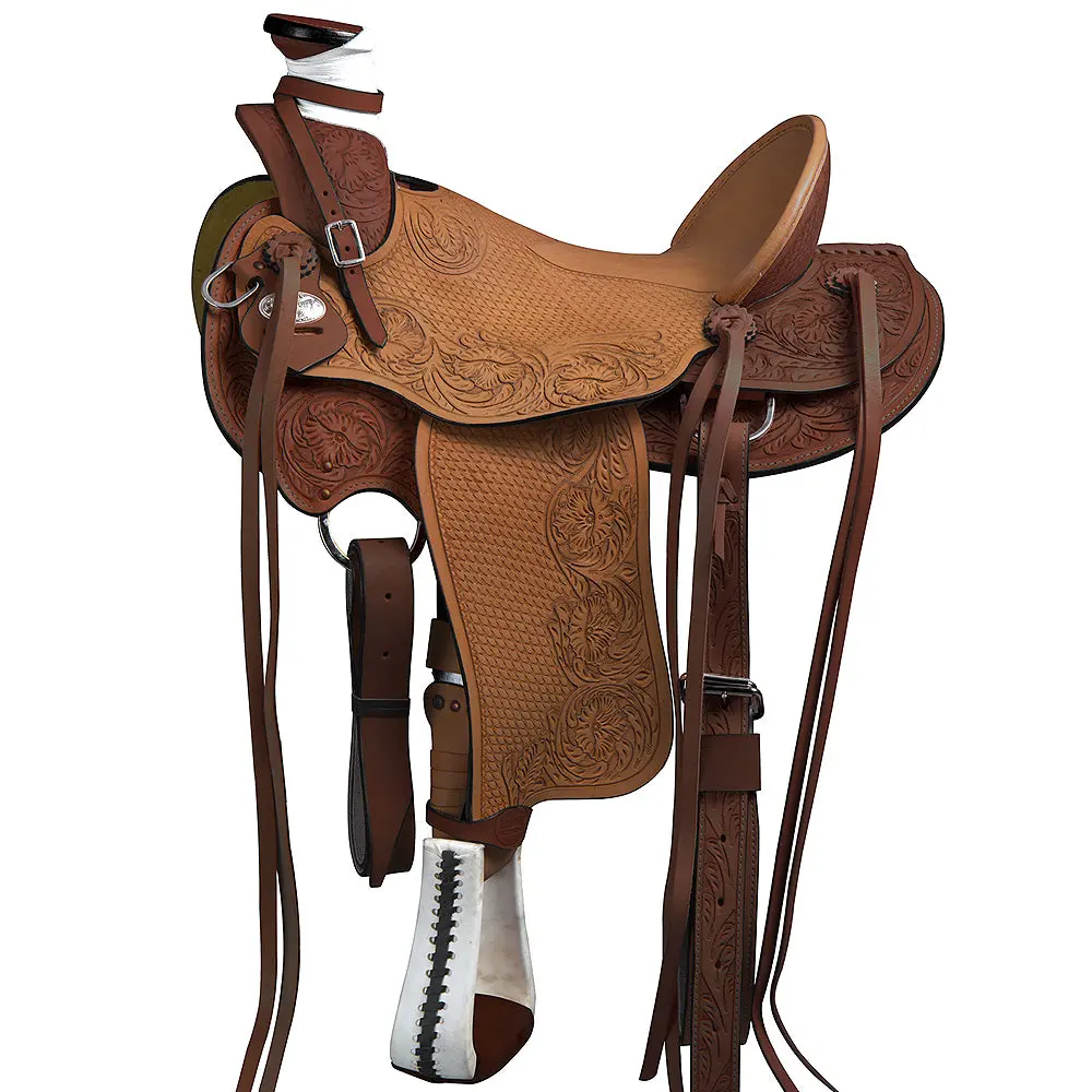 Western Horse Wade Saddle American Leather Ranch Roping Dark Brown 1
