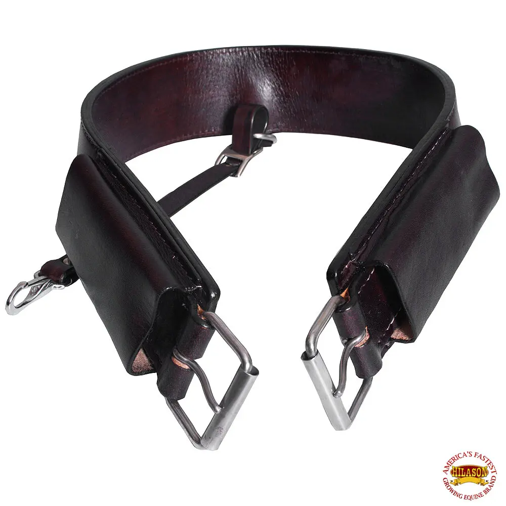 Hilason Horse Western Leather Back Rear Cinch Flank Girth | Saddle 1